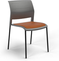 Game Chair With Upholstery - 4 Leg - Black Frame