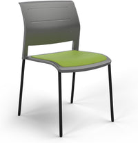 Game Chair With Upholstery - 4 Leg - Black Frame