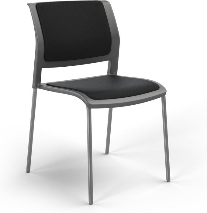 Game Chair With Upholstery - 4 Leg - Chrome Frame