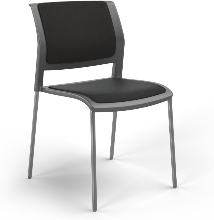 Game Chair With Upholstery - 4 Leg - Chrome Frame