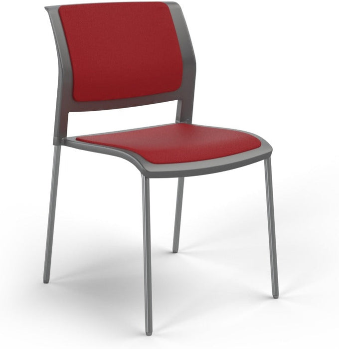 Game Chair With Upholstery - 4 Leg - Chrome Frame
