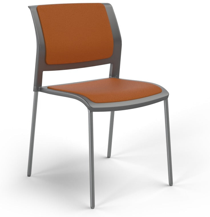 Game Chair With Upholstery - 4 Leg - Chrome Frame