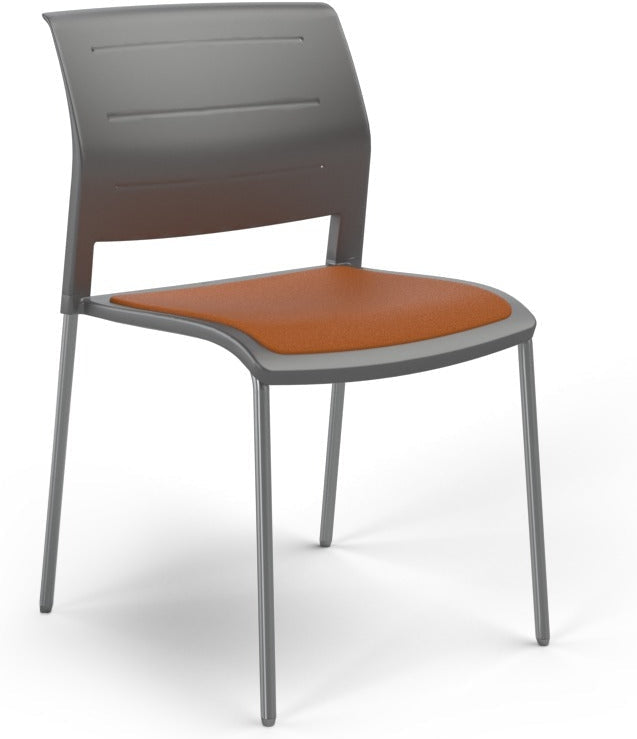 Game Chair With Upholstery - 4 Leg - Chrome Frame