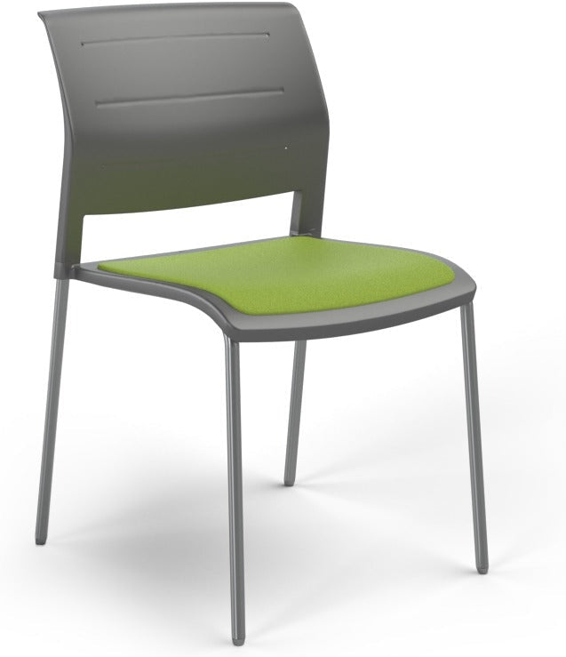 Game Chair With Upholstery - 4 Leg - Chrome Frame