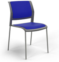 Game Chair With Upholstery - 4 Leg - Silver Frame