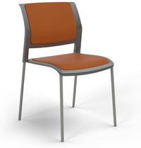 Game Chair With Upholstery - 4 Leg - Silver Frame