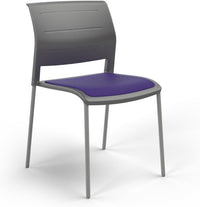 Game Chair With Upholstery - 4 Leg - Silver Frame