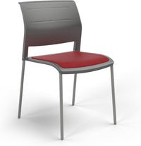 Game Chair With Upholstery - 4 Leg - Silver Frame