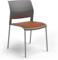 Game Chair With Upholstery - 4 Leg - Silver Frame