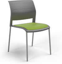 Game Chair With Upholstery - 4 Leg - Silver Frame