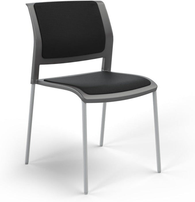Game Chair With Upholstery - 4 Leg - White Frame