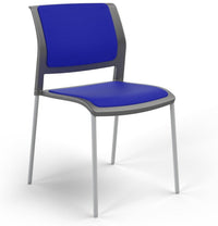 Game Chair With Upholstery - 4 Leg - White Frame