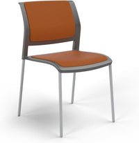 Game Chair With Upholstery - 4 Leg - White Frame