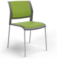 Game Chair With Upholstery - 4 Leg - White Frame