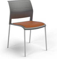 Game Chair With Upholstery - 4 Leg - White Frame