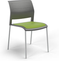 Game Chair With Upholstery - 4 Leg - White Frame