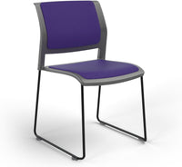 Game Chair With Upholstery - Sled Base - Black Frame