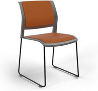 Game Chair With Upholstery - Sled Base - Black Frame