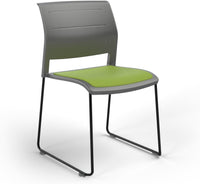 Game Chair With Upholstery - Sled Base - Black Frame