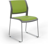 Game Chair With Upholstery - Sled Base - Chrome Frame
