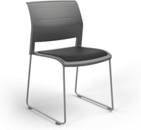 Game Chair With Upholstery - Sled Base - Silver Frame