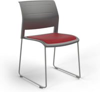 Game Chair With Upholstery - Sled Base - Silver Frame