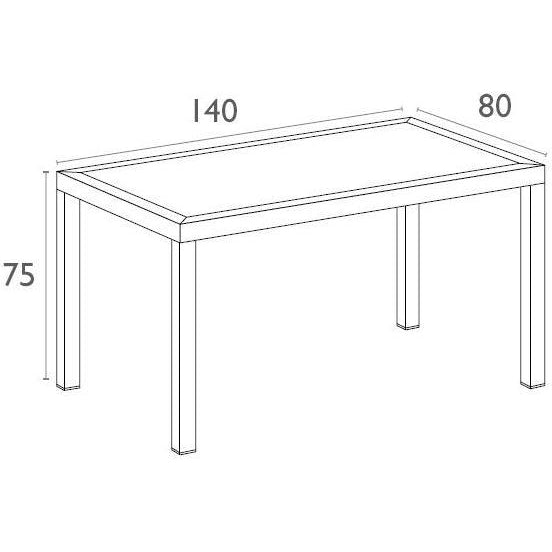 Orlando Table 1400x800x750H