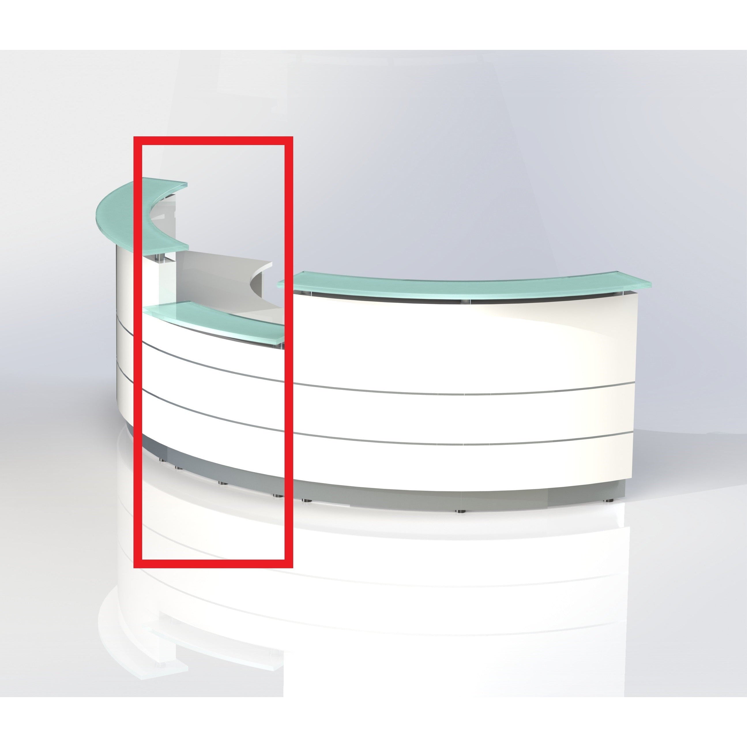 Polaris Curved Reception Counter - Lower Height Piece -D2
