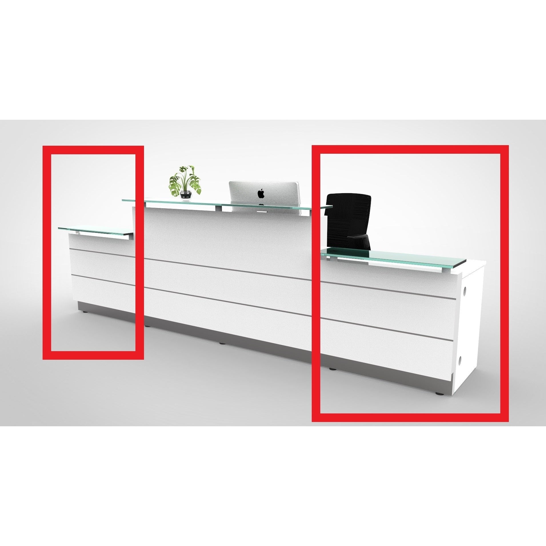 Polaris Straight Reception Counter - Lower Height Piece - D8