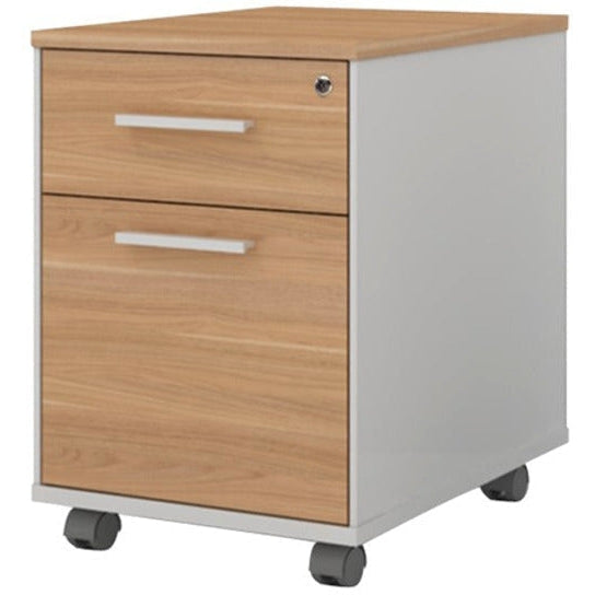 Virginia Walnut Premier Mobile Pedestal - 2 Drawer