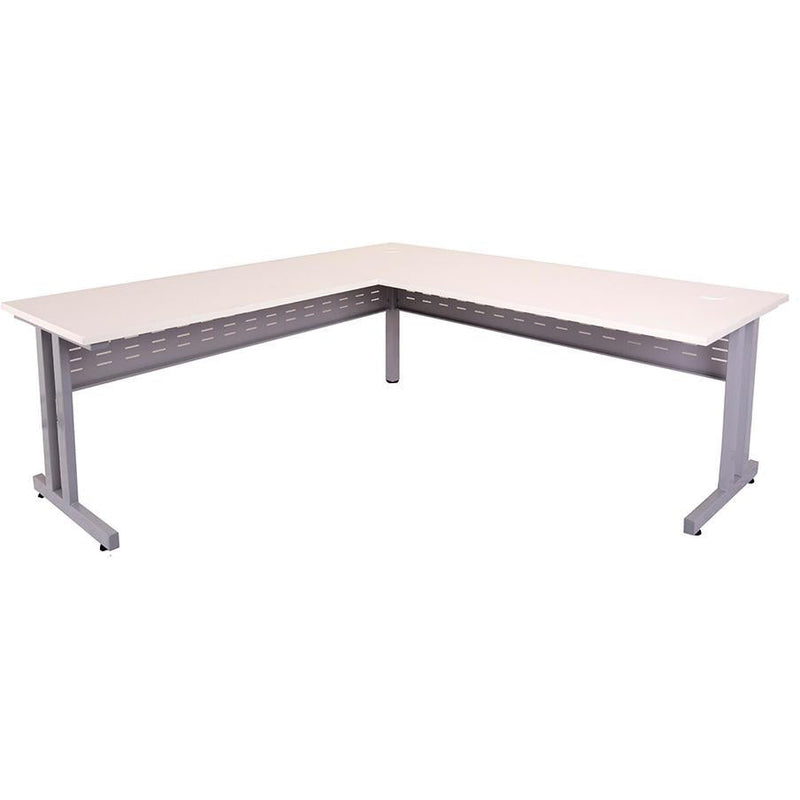 CLEG Open Workstation With Return - Two Piece Top - Silver frame