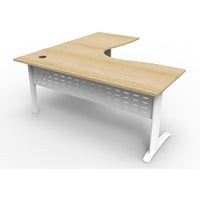 Rapid Span Corner Workstation - Natural Oak