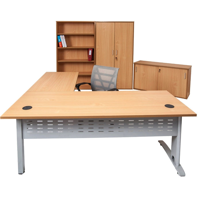 Span Beech Desk and Return