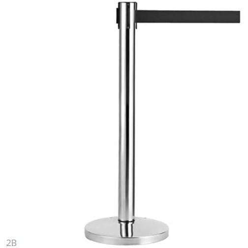 Barrier Pole Retra Chrome Black Belt 2M