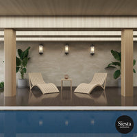 3 Piece Package Slim Sun Lounger and Ocean Side Table