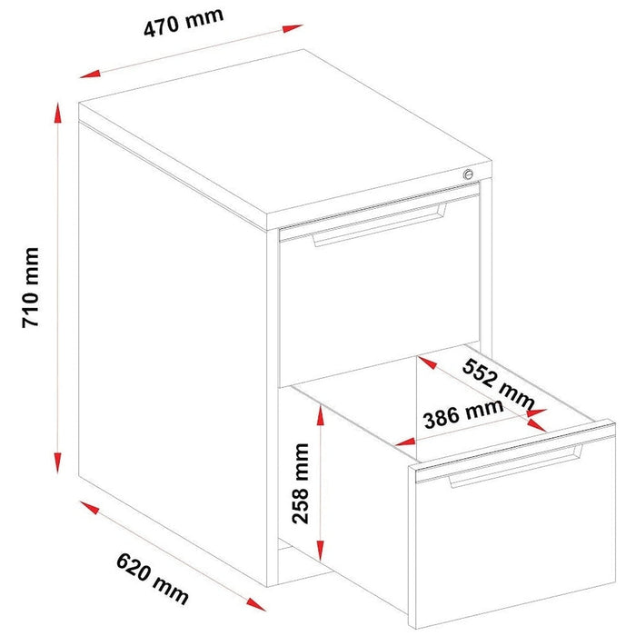 Steelco 2 Drawer Vertical Filing Cabinet
