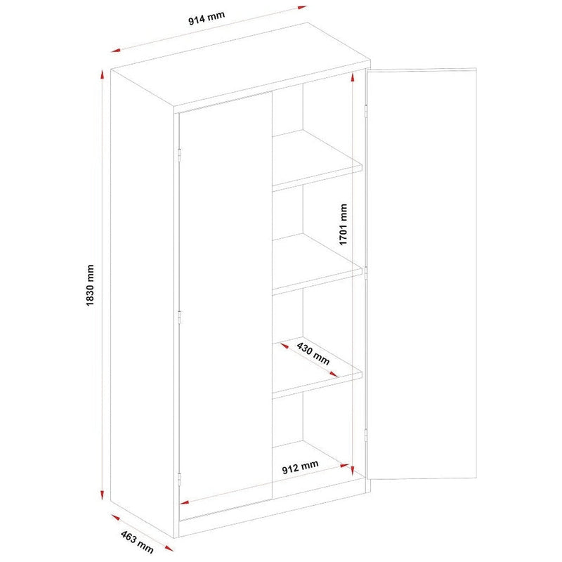 Steelco 3 Shelf Storage Cabinets