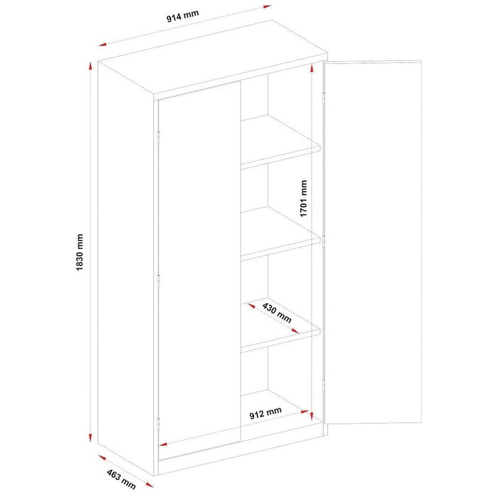 Steelco 3 Shelf Storage Cabinets