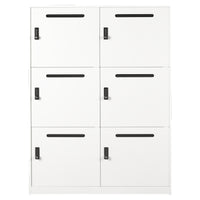 Steelco Slim Edge 6 Door Mail Slot Steel Locker with Combo Lock