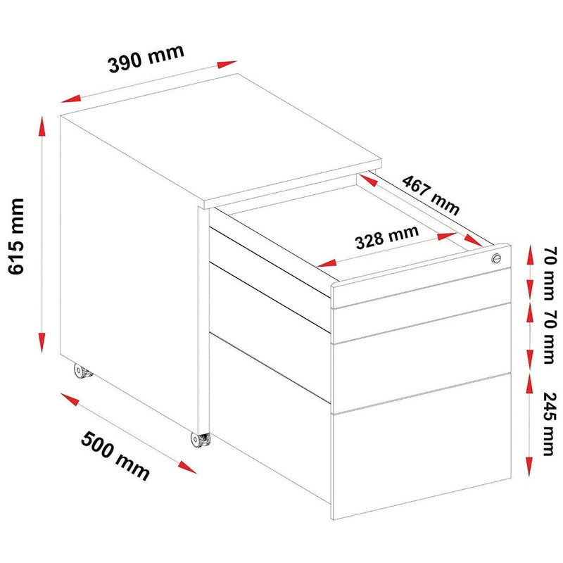 Steelco Trimline Mobile Pedestals