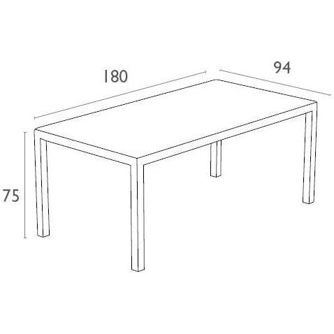 Tahiti Table 1800x940x750H