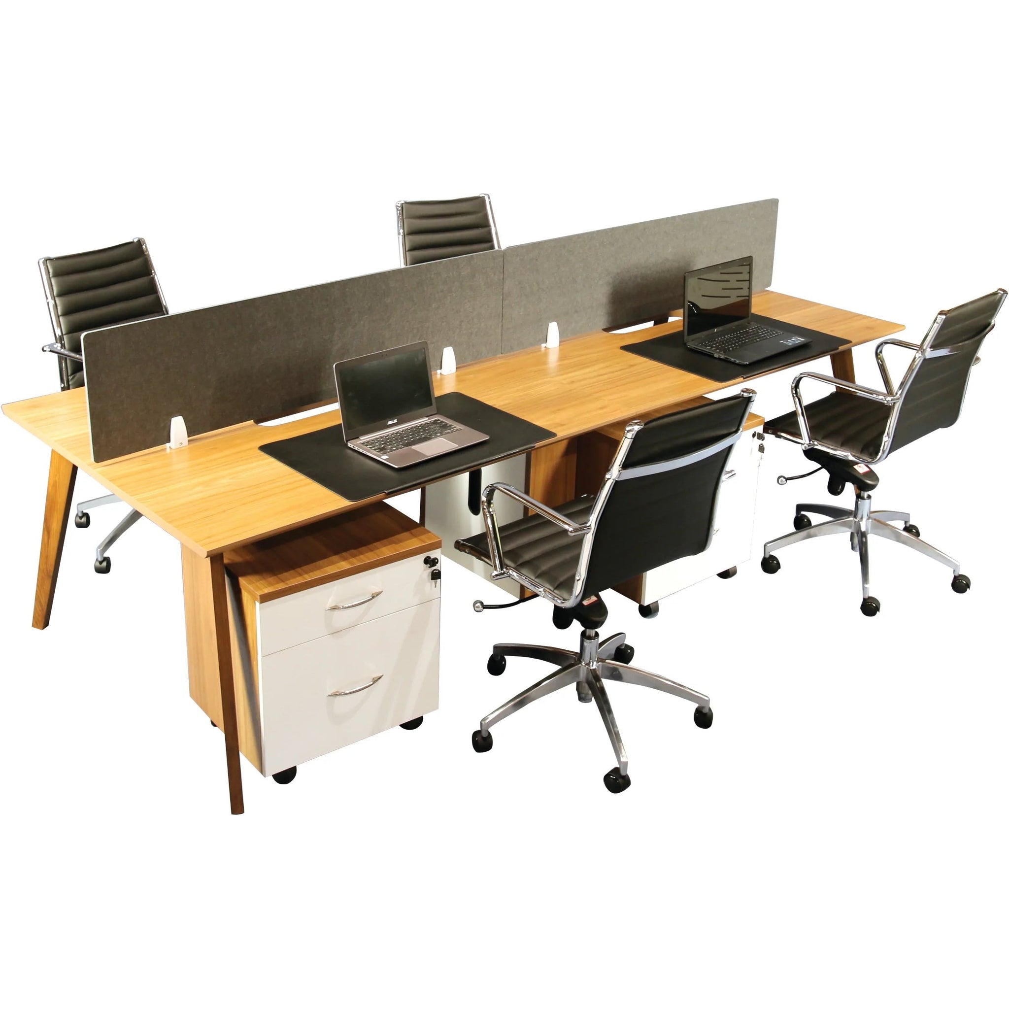4 Rows Desk 4 Person Workstations | Cluster Desks | Elite Office Furniture