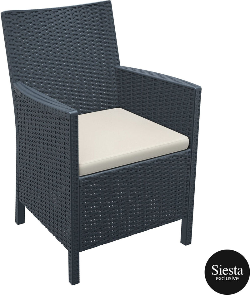 5 Piece Resin Rattan Dining Setting with California Tub Chairs