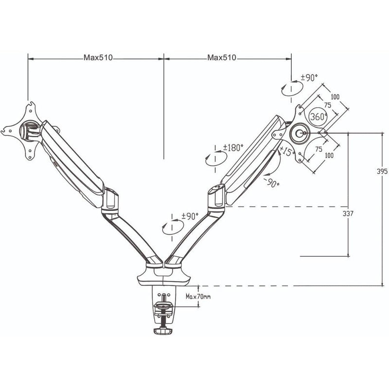 Gladius Double Monitor Arm