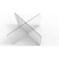 Interdesk Clear Acrylic Screens - 2 Piece Interconnecting Set