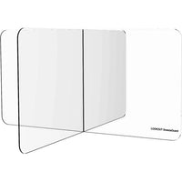 Interdesk Clear Acrylic Screens - 2 Piece Interconnecting Set