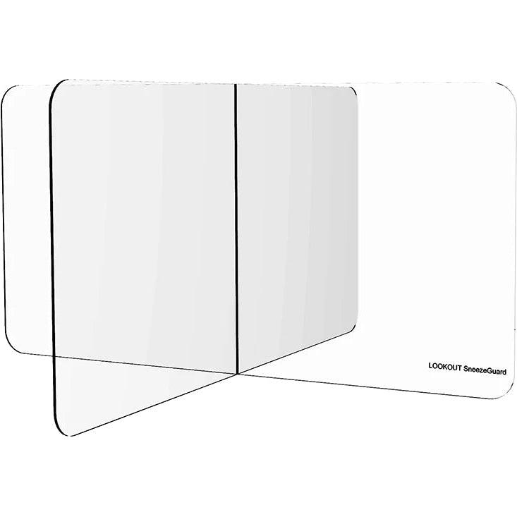 Interdesk Clear Acrylic Screens - 2 Piece Interconnecting Set