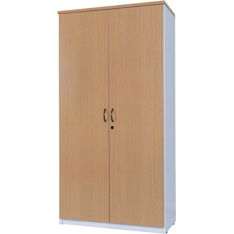 Logan Office Storage Cupboard Tall - Oak/White 1800mm Height