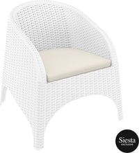 Tahiti 6 Seater Resin Rattan Dining Setting with Aruba Arm Chair