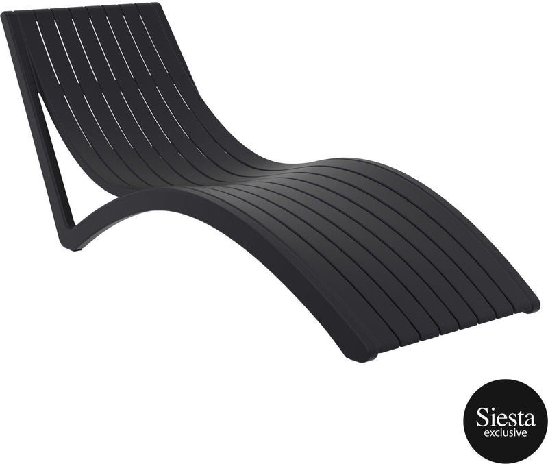 3 Piece Package Slim Sun Lounger and Ocean Side Table